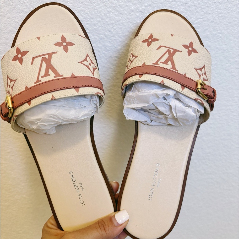 Louis Vuitton Leather Slides
